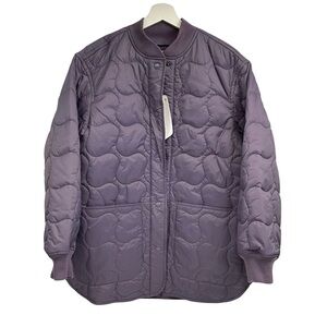 NWT Madewell Lavender Quilted Primaloft Chore Style Oversized Puffer Jacket S